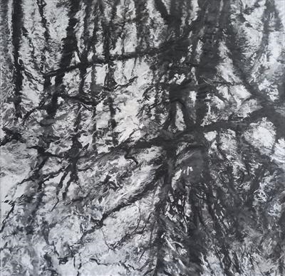 Watching the River Flow by Kevin Tole, Drawing, Charcoal and pastel on paper